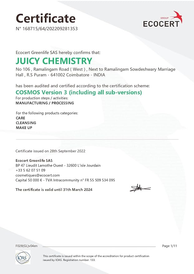 Juicy Chemistry Hemp, Tea Tree & Neem Face Cleanser, Face Wash For Acne & Blackheads, Certified Organic, Vegan, Cruelty Free, Face Wash For Women & Men (100 Milliliters Clear)
