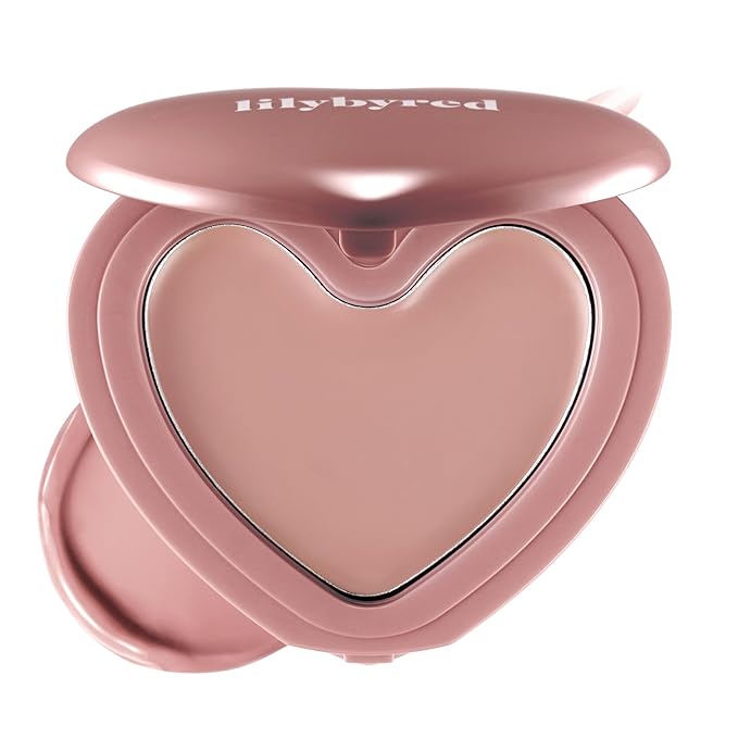 lilybyred Luv Beam Cheek Balm | Heart-Shaped Korean Cream Blush, Semi-Matte Finish, Long-Lasting, Blendable & Buildable, Soft Creamy Texture, Lightweight, Natural Flush, 0.12 oz. (14 Rosy Beam)