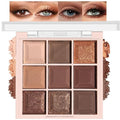 WanTuoluo 9 Colors Smoky Matte Shimmer Eyeshadow Palette for Women, Nude Rose Gold Light Medium Gray Wine Brown Purple, High Pigmented Primers Powder Spring Sale Deal 2026 (9 Colors-Nude Brown Gold)