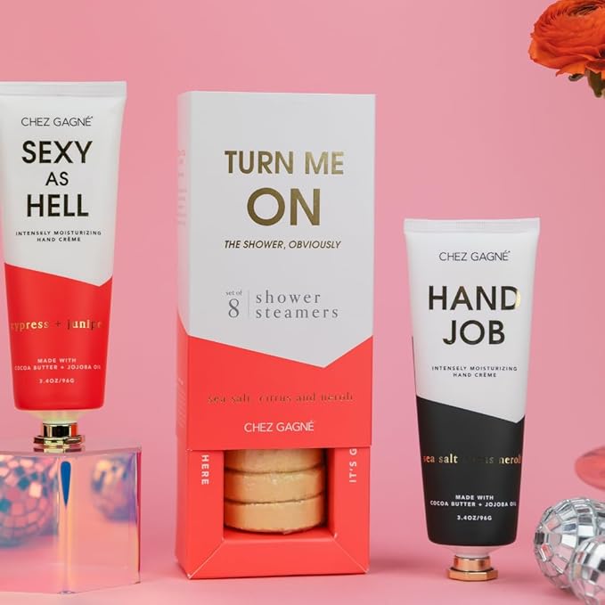 Chez Gagné Vegan Hand Cream for Dry Hands - Hand Job - Sea Salt Citrus and Neroli 3.4oz Non-Greasy Moisturizing Hand Lotion - Made in California - Paraben, Sulfate & Phthalate Free - Funny Gift