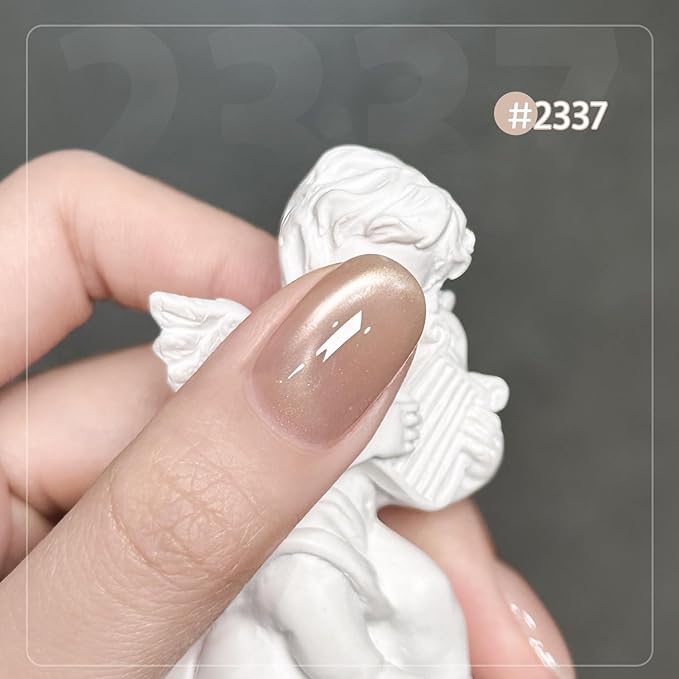 GAOY Cat Eye Gel Nail Polish Set with Magnet for Pink Brown Glitter Holographic Cat Eye, Salon Gel Manicure and Nail Art DIY at Home, Bright Moonlight