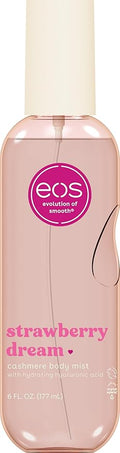 eos Cashmere Body Mist, Strawberry Dream, Body Spray for Women, Strawberry Perfume, Hair Mist, Moisturizing, Hyaluronic Acid, Glycerin, Vegan, Cruelty-free, 6 fl oz