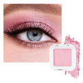 Pink Single Eyeshadow Palette Makeup, Bright Light Pink Rose Glitter Shimmer Sparkle Cream Eye Shadow Palette Makeup for Older Women, High Pigment Waterproof Monochrome Mini Eyeshadow