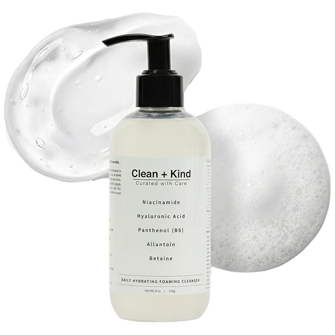Daily Facial Cleanser for Sensitive Skin – Gentle Non Stripping Face Wash with Niacinamide & Hyaluronic Acid – Removes Makeup, SPF & Oil While Supporting Skin Barrier