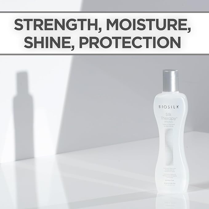 BioSilk Silk Therapy Original, Reconstructing Leave-In Hair Treatment, Adds Shine, Smooths & Prevents Split Ends, Sulfate-Free, Paraben-Free, Cruelty-Free, 7 Oz
