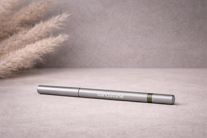 Sandstone Scandinavia Hypoallergenic Waterproof Metallic Eyeliner Pencil – Green – Fragrance-Free, Vegan – Smudge-Proof Eye Liner for Sensitive Eyes