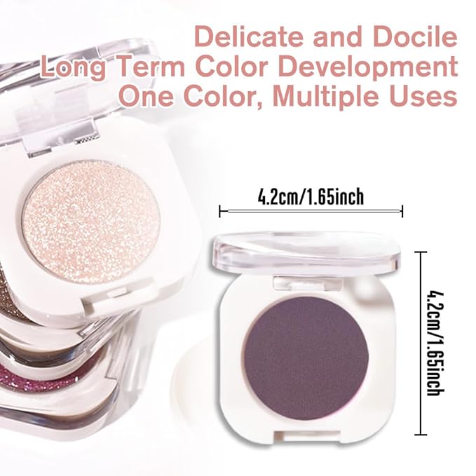 Eggplant Purple Matte Single Eyeshadow, Deep Dark Mauve Plum Purple Matte Eyeshadow Palette Makeup, Neutral Powde Eye Shadow for Mature Skin, Pigmented Waterproof, Vegan & Cruelty-Free