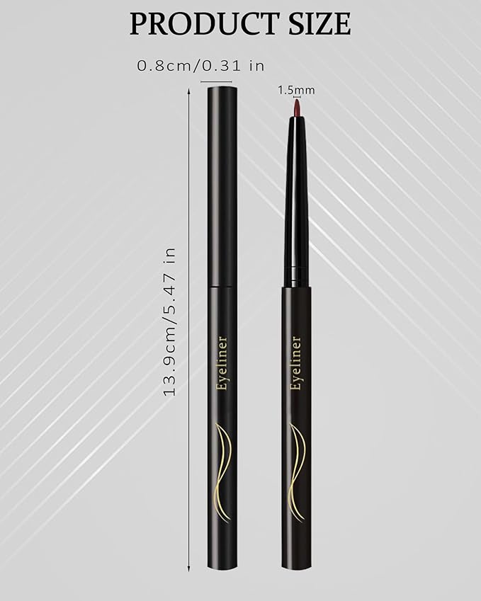 Burgundy Gel Eyeliner for Older Women, Waterproof Smudge-Proof Retractable Eyeliner Pencil, Long Lasting 24H, Matte Cream Thin Eye Liner Waterline, Colored Eye Liner Makeup Gift for Mature Women-1Pcs
