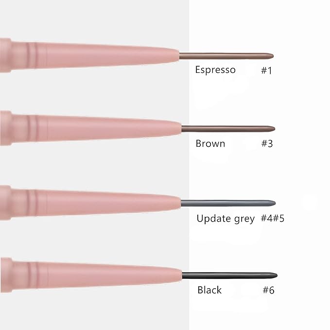 Eyebrow Pencil,2Pcs Professional Micro Brow Pencil with Spoolie Brush,Longwearing Waterproof Eyebrow Pencil,5 Colors to Choose. (#1 Espresso)