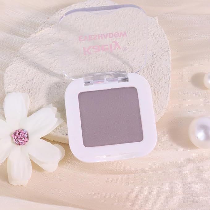 evpct Mauve Lavender Purple Matte Single Eye Shadow Palette Makeup for Older Women, Plum Lavender Purple Natural Cream Eyeshadow Palette for Green Eyes, High Pigment Mini Monochrome Eyeshadow