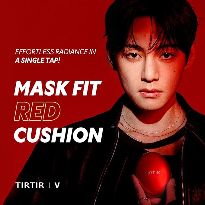 TIRTIR Mask Fit Red Cushion Foundation | Full coverage, Weightless, Skin fit, Satin Glow Finish, Korean Makeup BB Foundation, beauty, Tattoo cover up, Buildable (#51N Fudge, 0.63 Fl Oz)