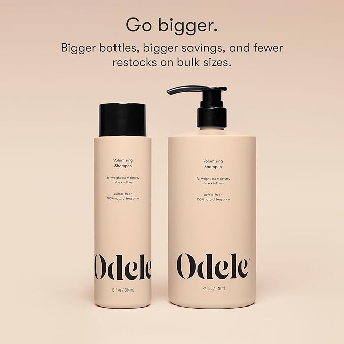 Odele Volumizing Sulfate-Free Shampoo, Adds Moisture, Shine, and Fullness for Straight or Wavy Hair Types, 32 Fl Oz