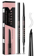 Eyebrow pencils for women,Black,0.1mm Ultra-Fine brow pencils,Waterproof,with 2-in-1 Double-Ended Automatic Angled Precision Tip,Built In Spoolie Brush,Longwearing Eye Brow Makeup Pencils,0.003 Ounce