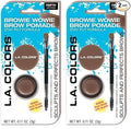L.A. COLORS Browie Wowie Brow Pomade (carded), Soft Brown CBBP781A (Pack of 2)