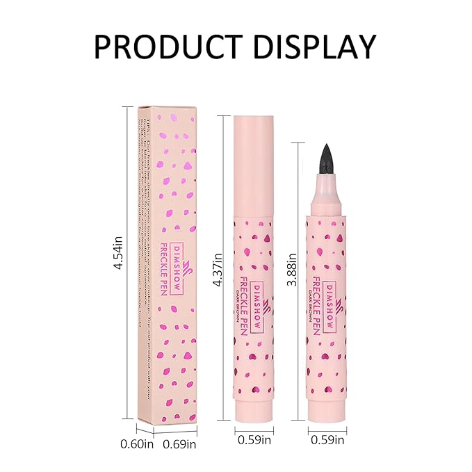 Erinde 2PCS Freckle Pen, Natural Lifelike Freckle Makeup Pen Magic Freckle Color, Waterproof Longlasting Soft Dot Sopt Pen for Natural Effortless Sunkissed Makeup, Dark Brown