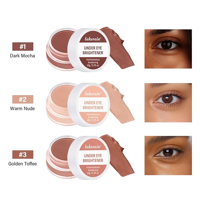 Under Eye Brightener & Concealer - Hydrating Color Corrector for Dark Circles, Lightweight Undereye Brightening Cream with Hyaluronic Acid & Shea Butter, Smooth & Blendable (Dark Mocha, 1)