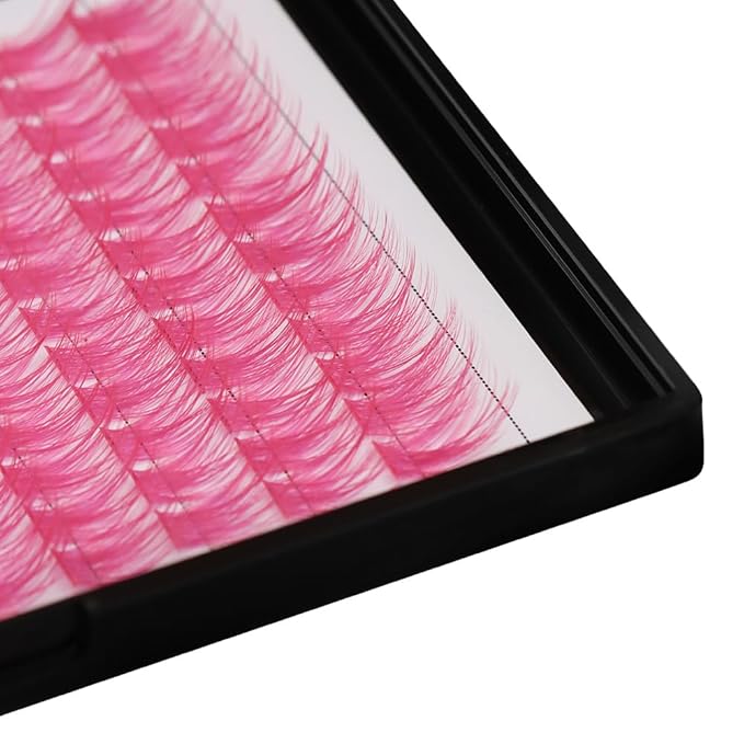 Wide Stem With Various Colored False Eyelashes D Curl Eyelash String 10-20mm Choose Professional Makeup Personal Eyelash String Grafted Eyelash Extension Cluster（Rose red-10-12-14-16mm Mixed）