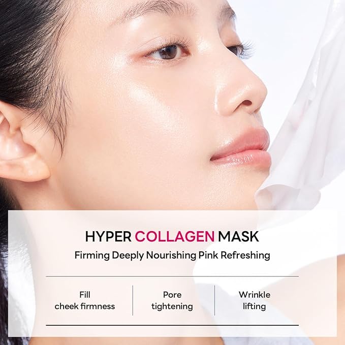Mediheal Hyper Collagen - Collagen Real Deep Mask, Overnight Firming & Hydrating Gel Mask, Pore Appearance Refining, Plumping & Elasticity Care, Korean Skincare (4ea)