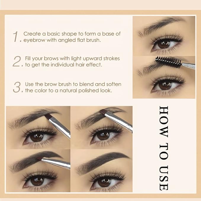Waterproof Eyebrow Gel for Long Lasting, Highly Tinted Liquid Eye Brow Makeup, Sweatproof, Natural (Black Brown 2 pcs)