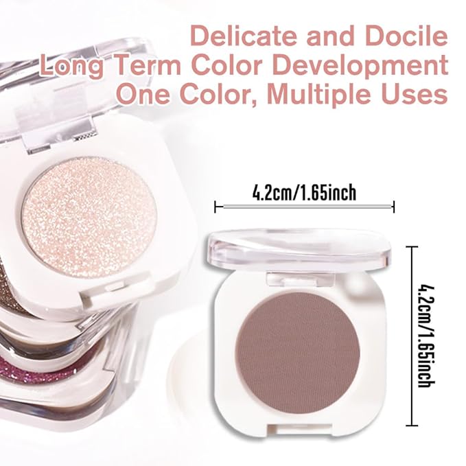 Light Cocoa Matte Eyeshadow, Brown Taupe Coffee Single Eyeshadow Palette Makeup, Neutral Powde Eye Shadow for Mature Skin, Pigmented Waterproof, Vegan & Cruelty-Free, Sombras para Ojos