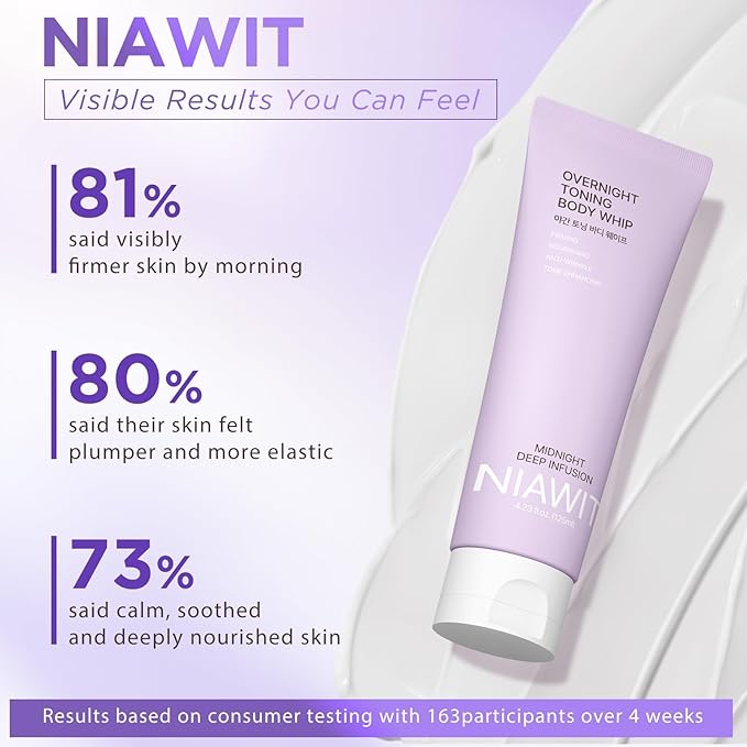 Overnight Toning Body Whip for Loose Skin & Cellulite – Firming and Tightening Body Cream for Arms, Thighs & Belly, Hydrating Anti-Wrinkle Moisturizer | Targets Crepey Skin While You Sleep