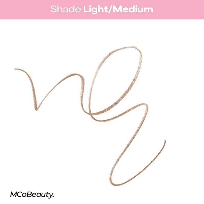 MCoBeauty XtendBrows Shape & Sculpt Brow Pencil - Light To Medium - Natural Look Eyebrow Filler Pen with Triangle Tip & Spoolie - Long-Wearing Definer for Fuller Natural Brows - Vegan & Cruelty Free