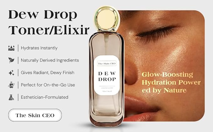 Dew Drop Hydrating Face Mist, 120ml/4oz, with Jojoba Oil and Pearl Powder.