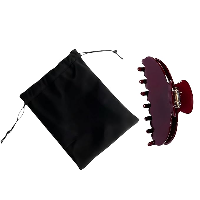 Durable Acetate Hair Clips - 4-Inch Wine Red Claw Clips for Fine and Thick Hair (Wine Red)
