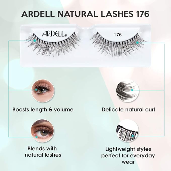 Ardell Lashes 174 - Natural Looking False Eyelashes, Long-Lasting Strip Lash for Everyday Wear, 4 Pack