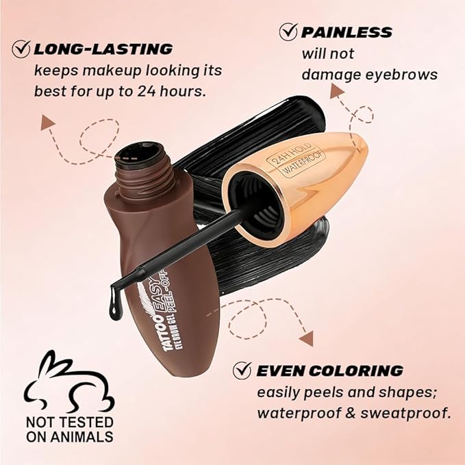 Peel Off Eyebrow Gel for Women, Fuller & Defined Looking Brows, 5 Days Long-Lasting Waterproof Sweatproof, Gift for All Skin Types Spring Sale Deal 2026 (02-Taupe)