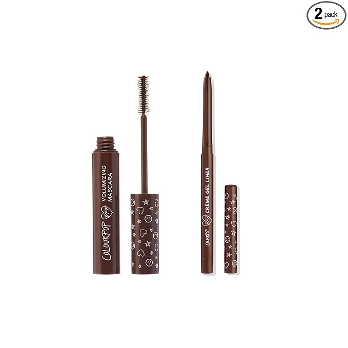 ColourPop Brown Eyes Bundle – BFF Crème Gel Liner in Sunnyvale (0.01 oz) & BFF Mascara in Brownie Points (0.24 fl oz), Waterproof, Long-Wearing, Vegan Eye Makeup Duo