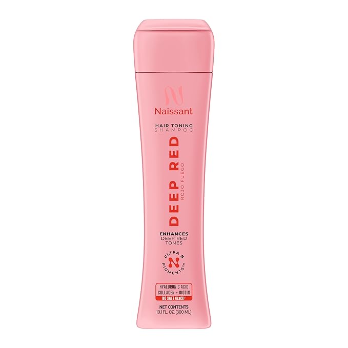 naissant Deep Red Hair Toning Shampoo | Ultra High-Purity Pigments | Deposits Vibrant Red Tone | Hyaluronic Acid, Collagen & Biotin | Paraben, Ammonia & Sulfate Free | 10.1 Fl. Oz