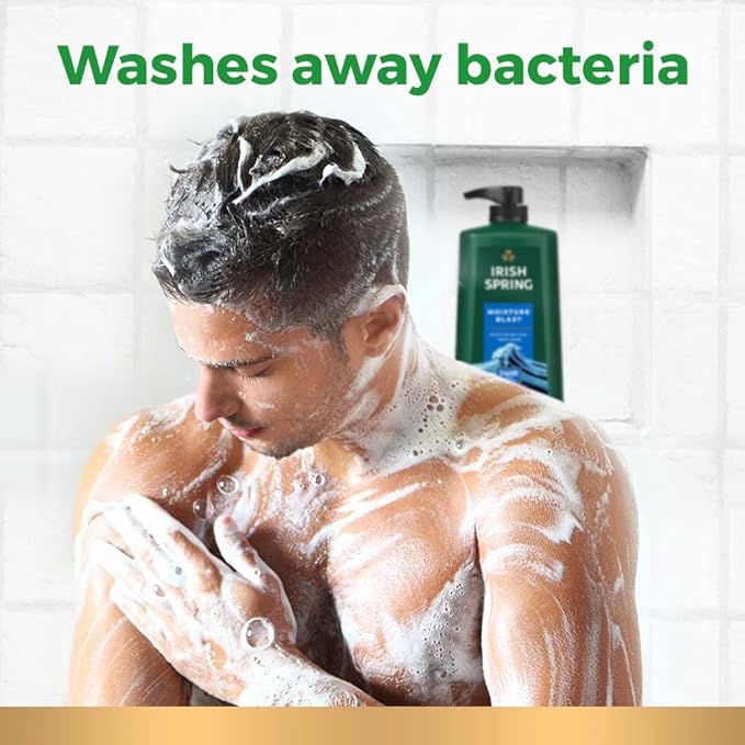 Irish Spring Mens Body Wash, Moisture Blast Body Wash for Men, Feel Fresh All Day, 30 Oz Pump Bottle (Pack of 2)