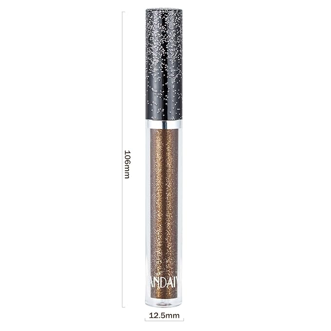 Liquid Eyeshadows, Long-lasting Liquid Glitter-Eyeshadows Colorful Eye Shadows for Eye-Makeup (Dark Bown)
