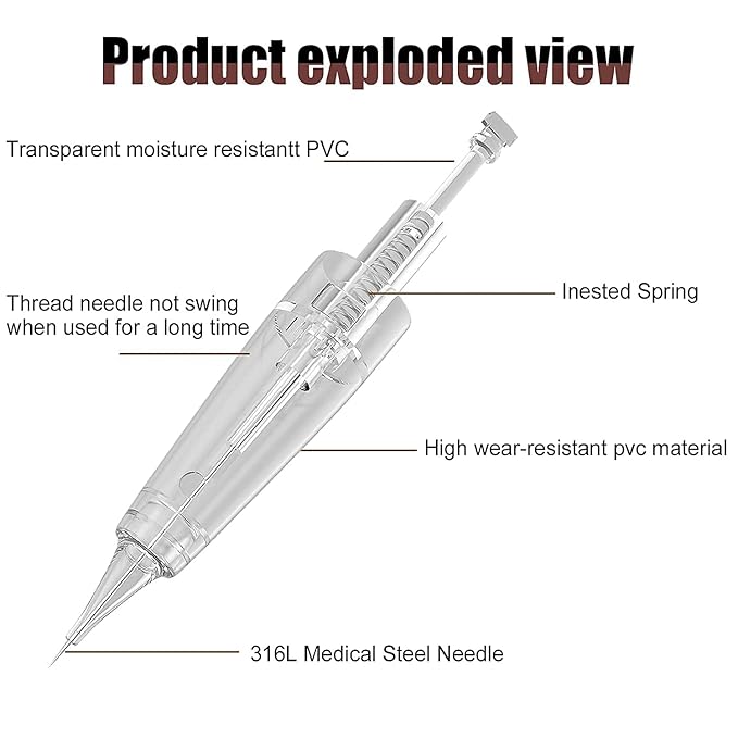Permanent Eyebrow Makeup Tattoo Pen Kit for Eyebrow Lip Eyeliner Tattoo Machine with 700mAh Wireless Battery 15 pcs Cartridge Needles Microblading Supply(Black Tattoo Kit)