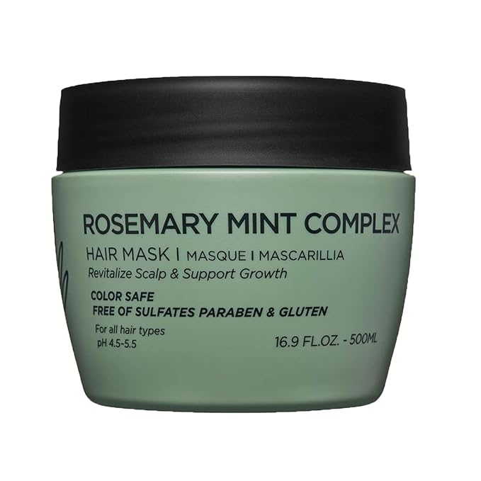 Luseta Rosemary Mint Hair Mask for Dry Damaged Hair Strengthening Hair Treatment for Thinning Hair Deep Nourishment for Split Ends, and Breakage Color Safe for All Hair Type 16.9oz