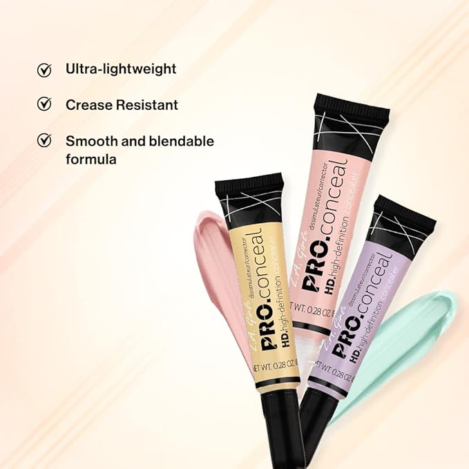 L.A. Girl Hd Pro Conceal, Cool Pink Corrector, 0.28 Oz (Pack of 3)