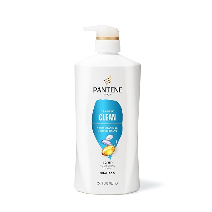 Pantene Shampoo, Classic Clean - Pro-V Nutrients for Dry, Color-Treated Hair, Healthy Looking Hair Every Wash, Antioxidant-Rich, 27.7 Fl Oz