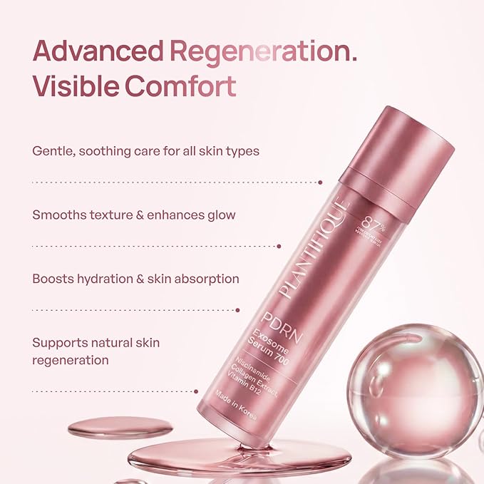 PLANTIFIQUE PDRN Exosome Reedle Shot Serum 700 PPM – Korean Skin Care Microneedling Face Moisturizer – Niacinamide, Collagen, Hyaluronic Acid, Centella – Anti Aging for Skin Barrier Repair, Glass Skin