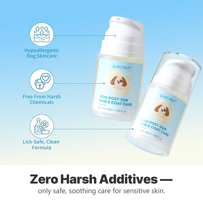 Dog Post-Sun Recovery Serum - Soothes Hot Spots, Redness & Sun Discomfort | Repairs Moisture Barrier with Ceramides | For Ears, Belly & Paws | Fast-Absorbing Formula (1.85 fl oz)
