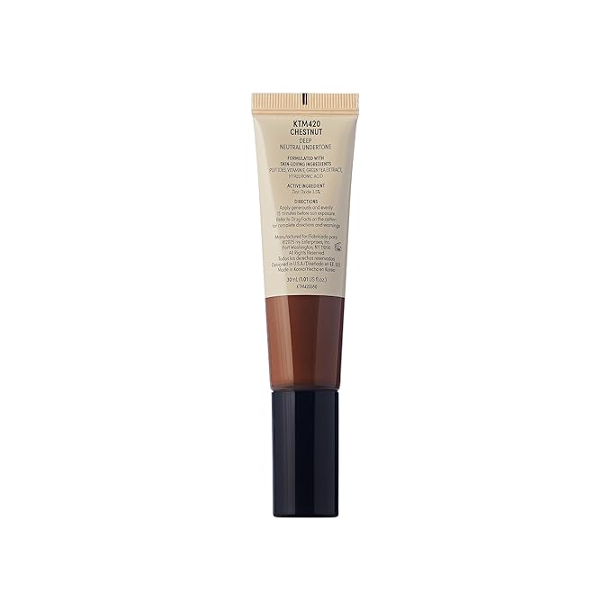 Kiss New York Tinted Moisturizer with SPF 32 PA+++ (Chestnut) 12 Hour Hydrating Sunscreen for Face, No White Cast for Dark Skin Tone, Natural Finish, Medium Coverage With Hyaluronic Acid, Vitamin E