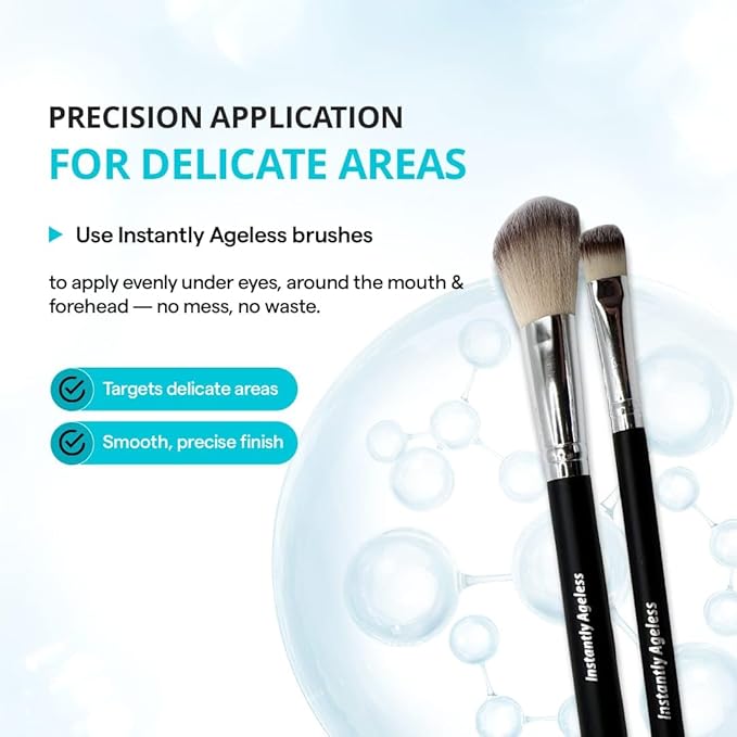 Instantly Ageless - Instant Face Lift Cream - Skin Care Anti Aging Face Cream - Wrinkle Tightener - Eye Cream For Puffiness and Bags Under Eyes - Facelift in a Box of 25 Vials with Makeup Brush