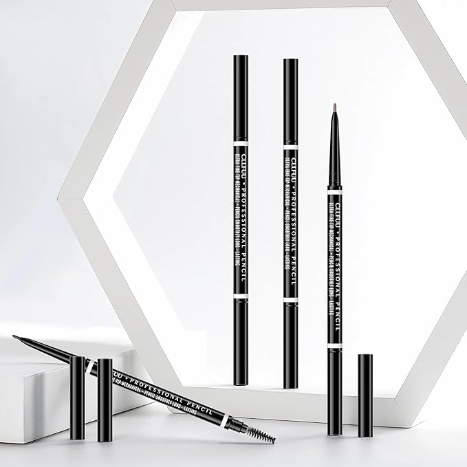 Ultra Precise Brow Pencil,Dual-Ended Precision Eyebrow Pencils for Women，Defines, Creates Full,Longwearing for Perfect Brows, Professional, Natural-Looking Micro Ash Brown Brow Pencils (2 Pcs)
