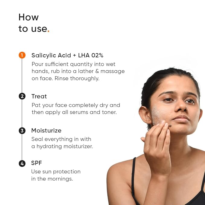 Minimalist 2% Salicylic Acid Face Wash for Oily, Acne Prone Skin | Anti Acne Face Wash With LHA & Zinc | Sulphate free Gentle BHA Liquid Exfoliant | For Women & Men | 3.4 Fl Oz / 100 ml