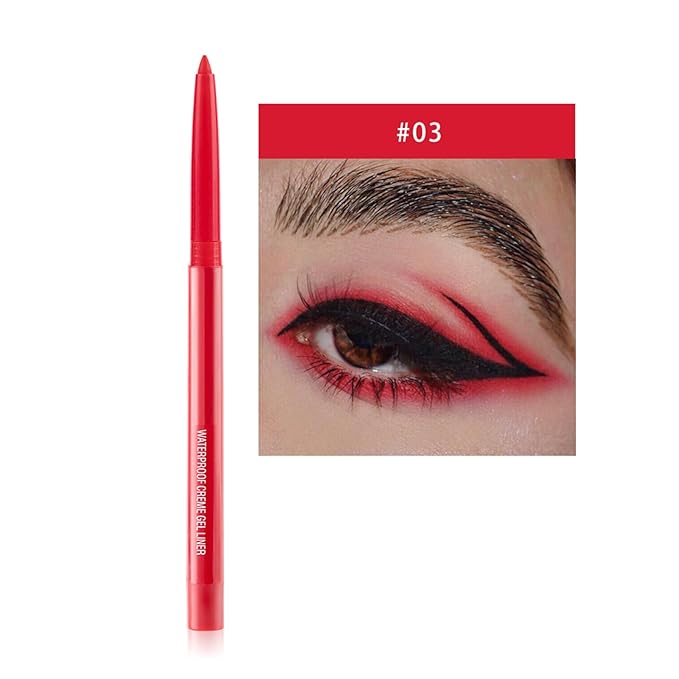 Eyeliner Pen, Waterproof Eyeliner Long-lasting, Red Eye Liner, High-Pigmented Colorful Eyeliners Easy To Use Eye Liner Pen for Women, Red