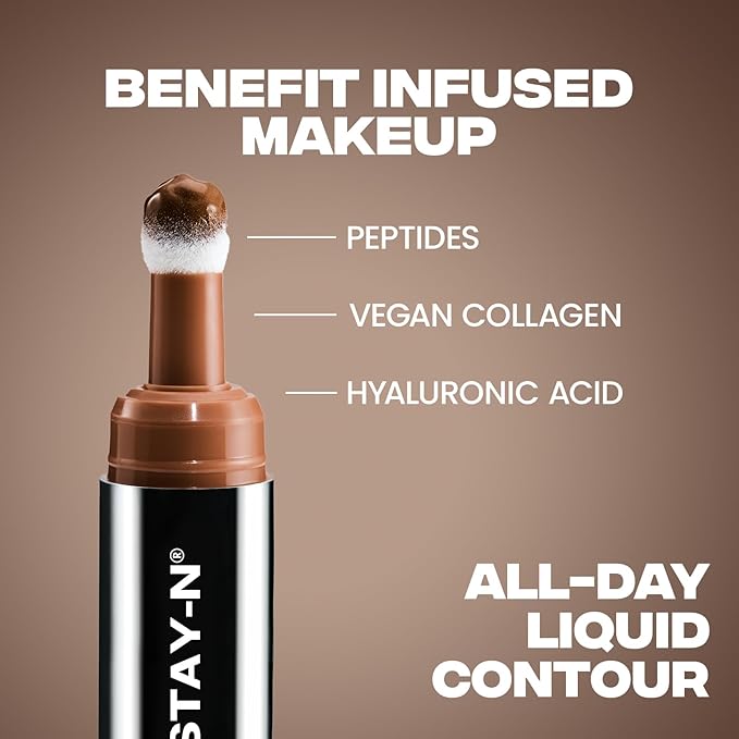 Sacheu Liquid Contour STAY-N Long Wear Cream Contour Makeup — Long Lasting, Blendable, & Lightweight Formula — Vegan & Cruelty-free, Giving Fierce
