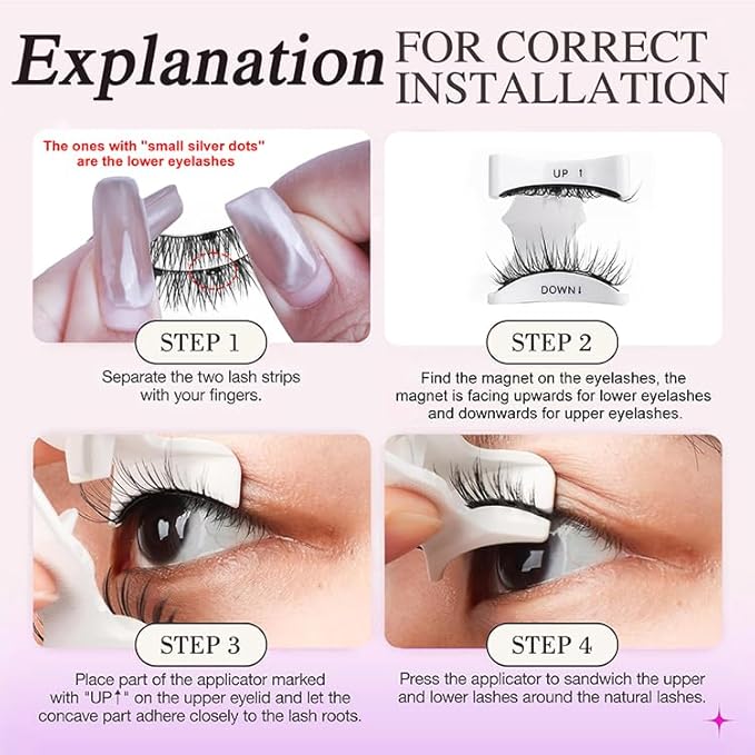 ELYANORE Premium Eyelashes Kit, Natural Wispy Reusable Lashes – No Glue Needed, Feather-Light Comfort with Magnetic Applicator, Easy Apply Lashes (5 Pairs: 2 Full + 3 Half Length)