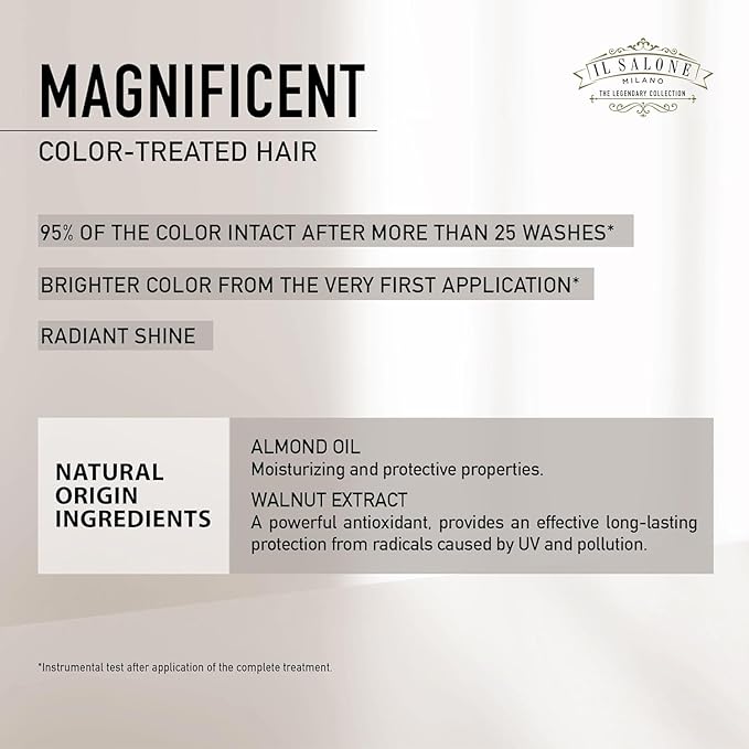 Il Salone Milano Professional Magnificent Mask - Moisturizing Hair Mask for Color Treated Hair - Provides Lasting Color Protection + Shine - Vegan, Salon-Quality Hair Care (8.55 oz / 250 ml)