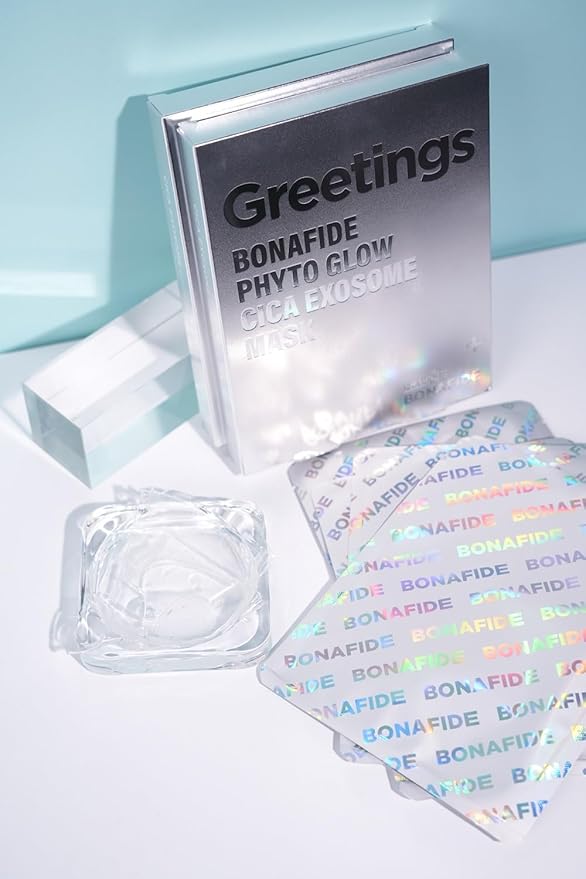 153US Phyto Glow Cica Exosome Mask (25g*5sheet) - 100% Natural Hydrogel Sheet Face Mask, Centella Asiatica Exosome with Niacinamide 3%, Ice Mask, Vegan, Moisture & Soothing, Korean mask