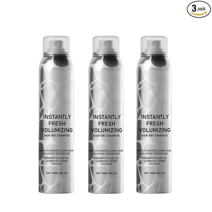 SECONDDAY Volumizing Dry Shampoo Spray for Dark Hair - Instantly Fresh Natural Formula with Added Lift, No White Residue & Travel Size Convenience (3PCS)